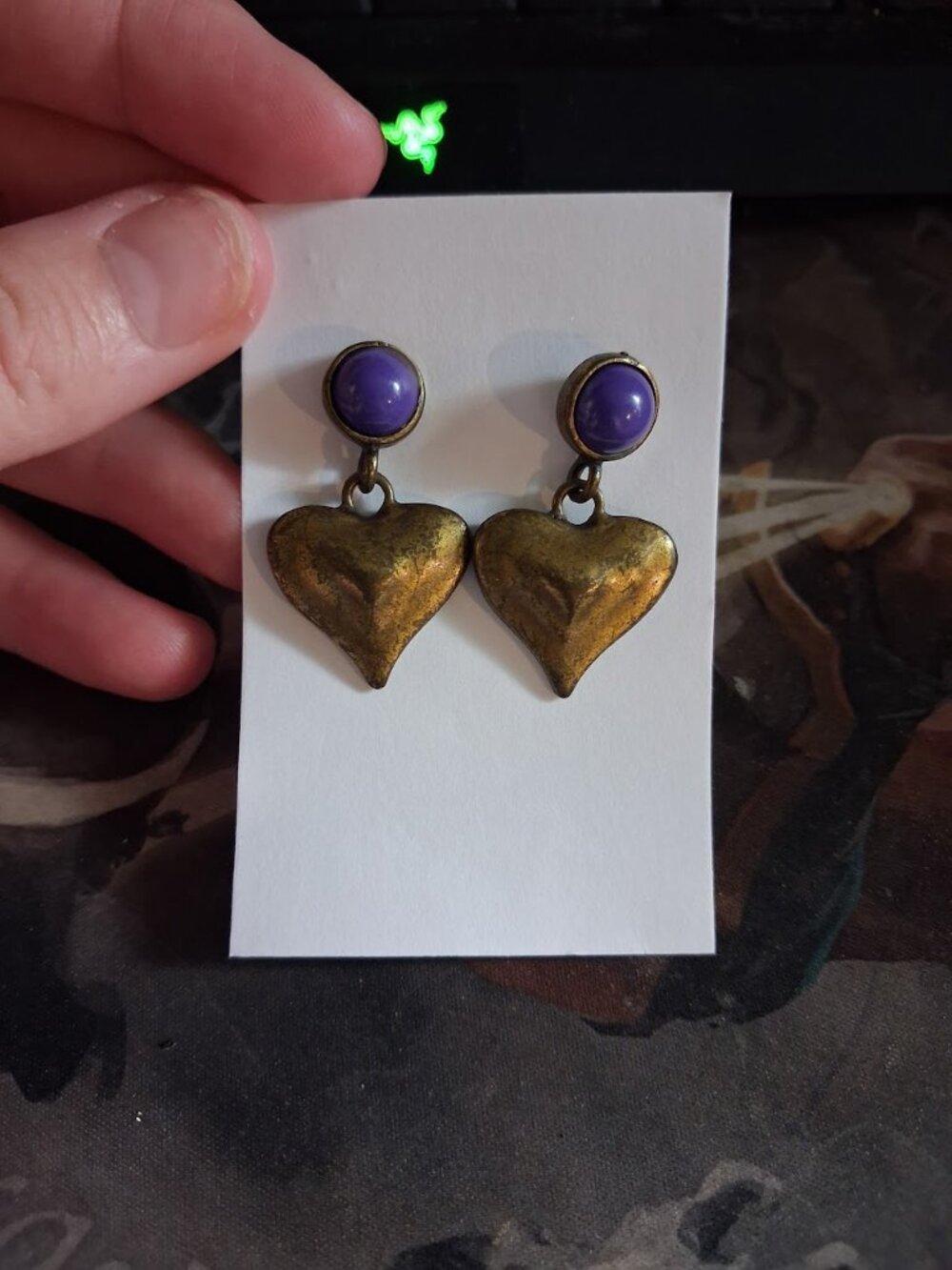 Heart dangle earrings
